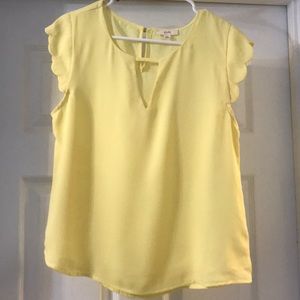 Pale yellow short sleeve blouse